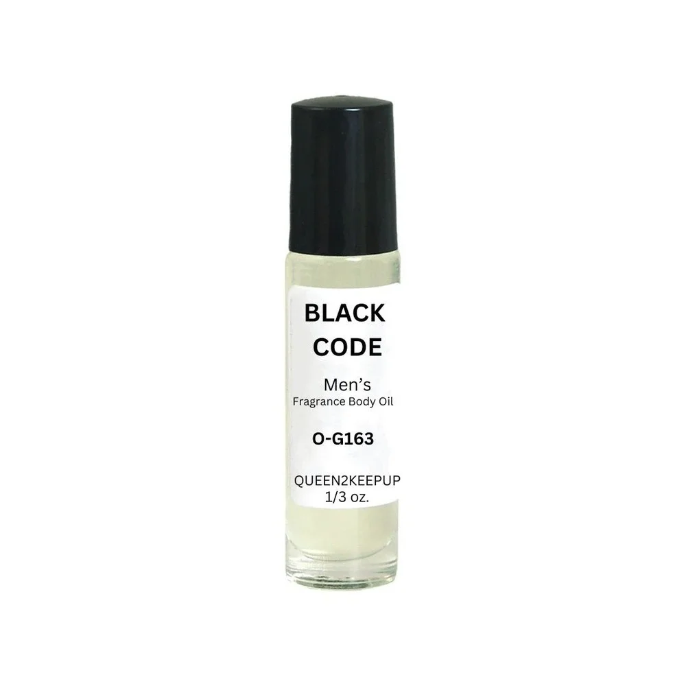 Black Code Men's Fragrance Body Oil Bergamot Olive Flower and Tonka Bean Roll-On